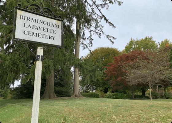Sign: Birmingham Lafayette Cemetery